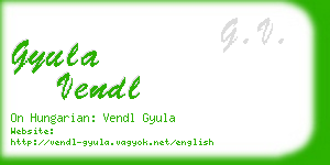 gyula vendl business card